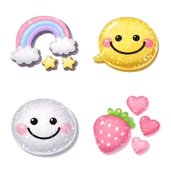 キラキラシール風ぷっくり♡えもじ