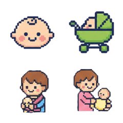 育児・子育てドット絵文字