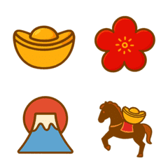 かわいい！お正月柄（茶色）