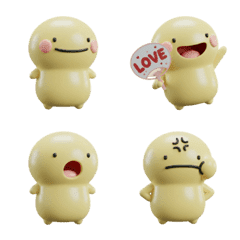 【3D】シンプルまるい人の絵文字