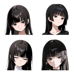 Moody cute bangs girl