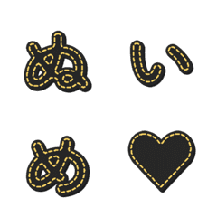 핸드메이드 스티치 데코모지 문자 031