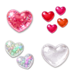 Plump Sparkly Heart Stickers