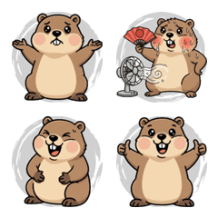 Groundhog's Exaggerated Reactions (Gray)