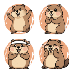 Groundhog exaggerated reactions (orange)