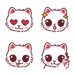 Onigiri White Cat Expression Emoji