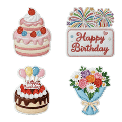 Lots of celebratory emoji cakes