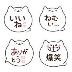 Everyday White Cat Emojis