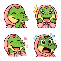 Greeting crocodile with emoji