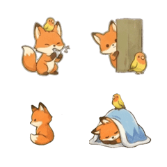 Crayon Fluffy Fox: Daily Emoji Pack3