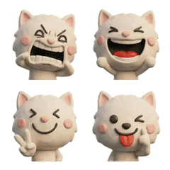 3D White Cat  25th