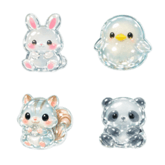 Sparkly & Glossy Clear Sticker Emojis