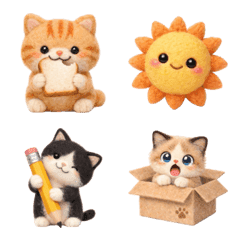 41chの羊毛フェルト猫絵文字