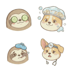 Sloth & Pup: Cute Emoji Faces Vol.2