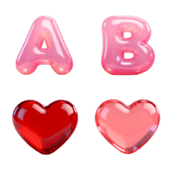 Pink Jelly Balloon: 3D Glossy Alphabet