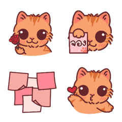 Tabby Cat in Valentine's day Emoji