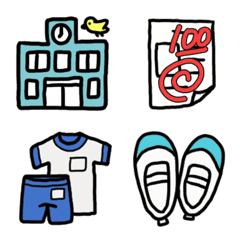 a school  emoji written by a child