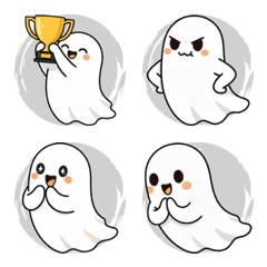 Cute ghosts are appearing (gray)
