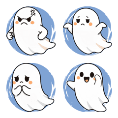 Cute ghosts are appearing (blue)