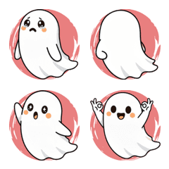 Cute ghosts are appearing (red)