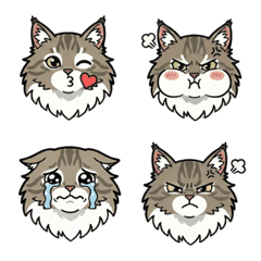 Fluffy Siberian Cat Emoji for Daily Use