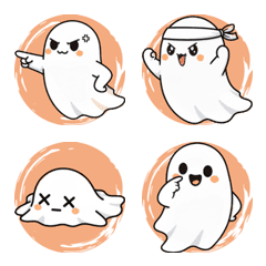 Cute ghosts are appearing (orange)