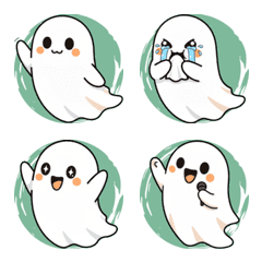 Cute ghosts are appearing (green)