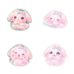 Sticker-style Cute Bunny Emoji