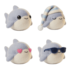 Round shark emoji