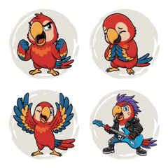 Macaw's Colorful Mood (Beige)