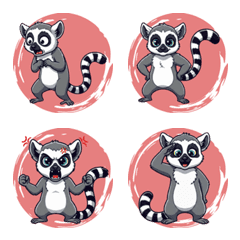 Joyful Ring-tailed Lemurs (Red)