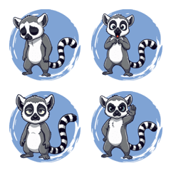 Joyful Ring-tailed Lemurs (Blue)