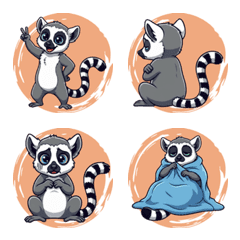 Joyful Ring-tailed Lemurs (Orange)