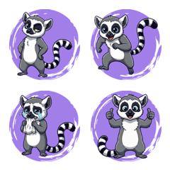 Joyful Ring-tailed Lemurs (Purple)