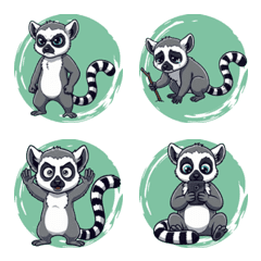 Joyful Ring-tailed Lemurs (Green)