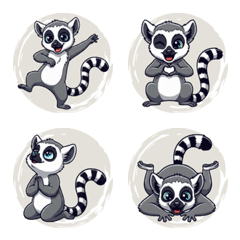 Joyful Ring-tailed Lemurs (Beige)