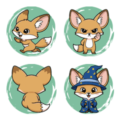 Fennec Fox with Large Ears (Green)