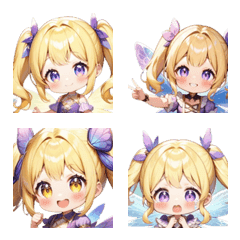 A sparkly butterfly fairy emoji set
