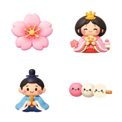 March Emojis Hinamatsuri Spring