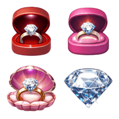 약혼 반지 세트 3D