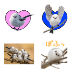 Cute long-tailed tit emoji