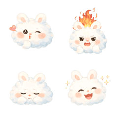 Cloudy Bunny Emoji 1 Daily Life hairy