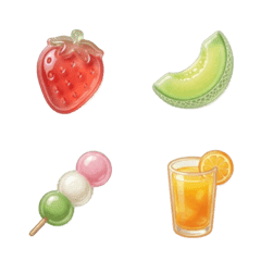 สติกเกอร์ใสพองน่ารัก ♡ อาหาร