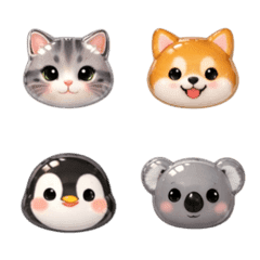 Stiker Wajah Hewan Menggemaskan