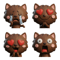 Moving 3D Chocolate Cat  26