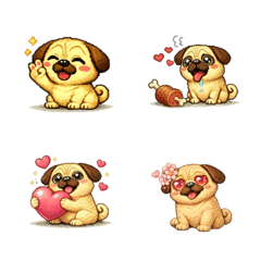 巴哥犬輕鬆反應表情符