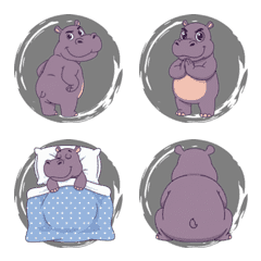 ぽっちゃりカバが動き出します（黒）