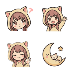 Japanese Girl , Cute Reaction Emojis