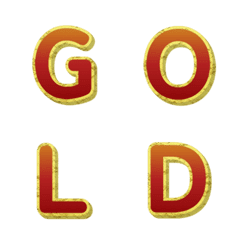 3D Gold Frame Fortune Letter Emoji 005
