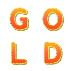 3D 골드 프레임 재물운 레터 이모지 002